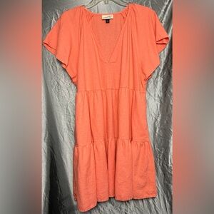 5/$25 Universal Thread NWOTs Neon Peach Tiered Maxi Dress in Size M